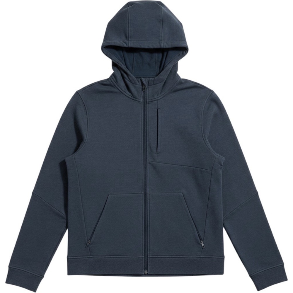 Lululemon At Ease Hoodie Mens Large Navy Blue Full Zip Textured Jacket